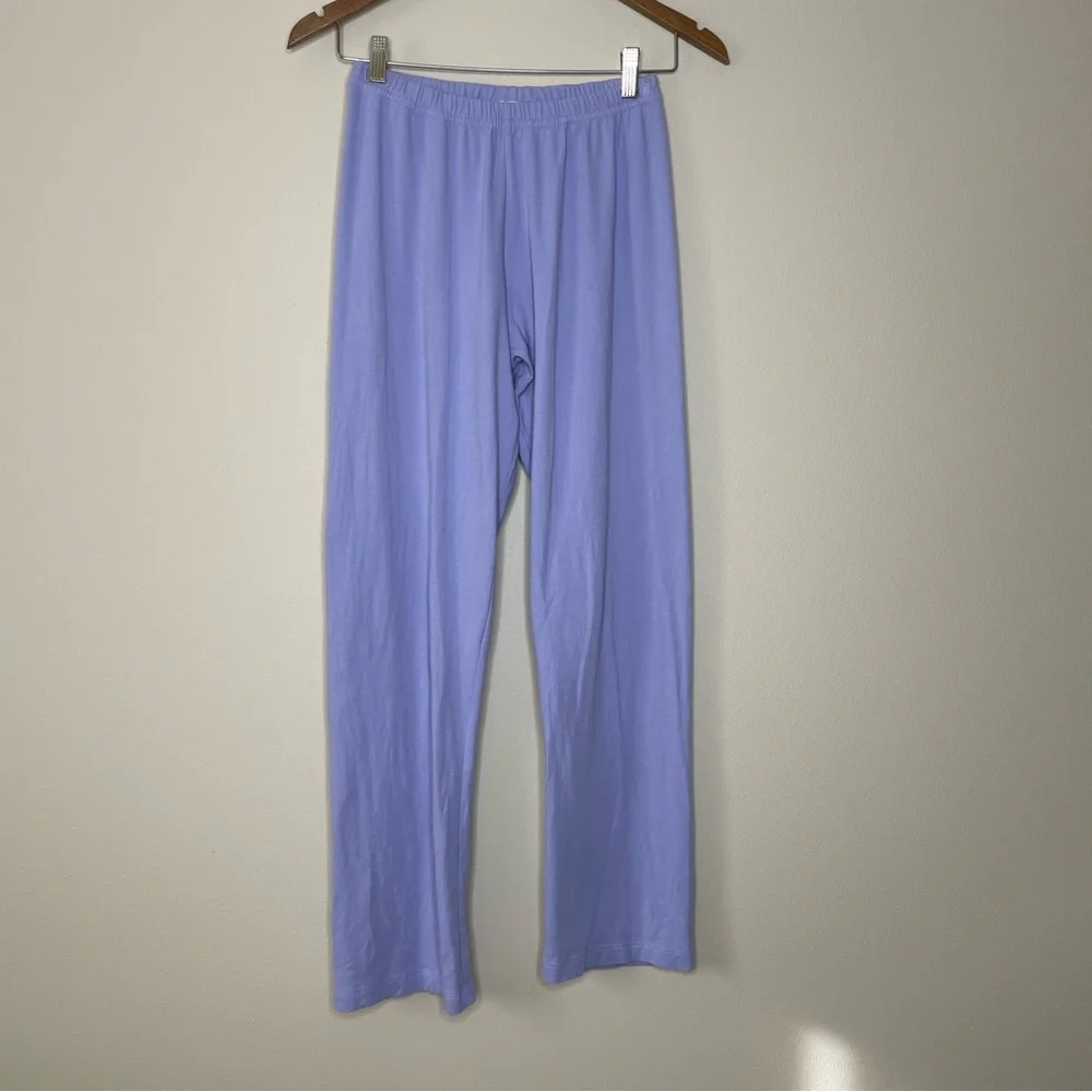 Red Land Cotton Luxury Loungewear Periwinkle Blue Women's Pajama Set